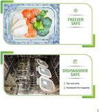 [5-Pack] Food Prep & Storage Glass Containers with Lids - Airtight Glass Meal Prep Containers Reusable (880 Millilitres - 1 Compartment)