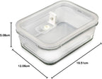 [5-Pack] Food Prep & Storage Glass Containers with Lids - Airtight Glass Meal Prep Containers Reusable (880 Millilitres - 1 Compartment)